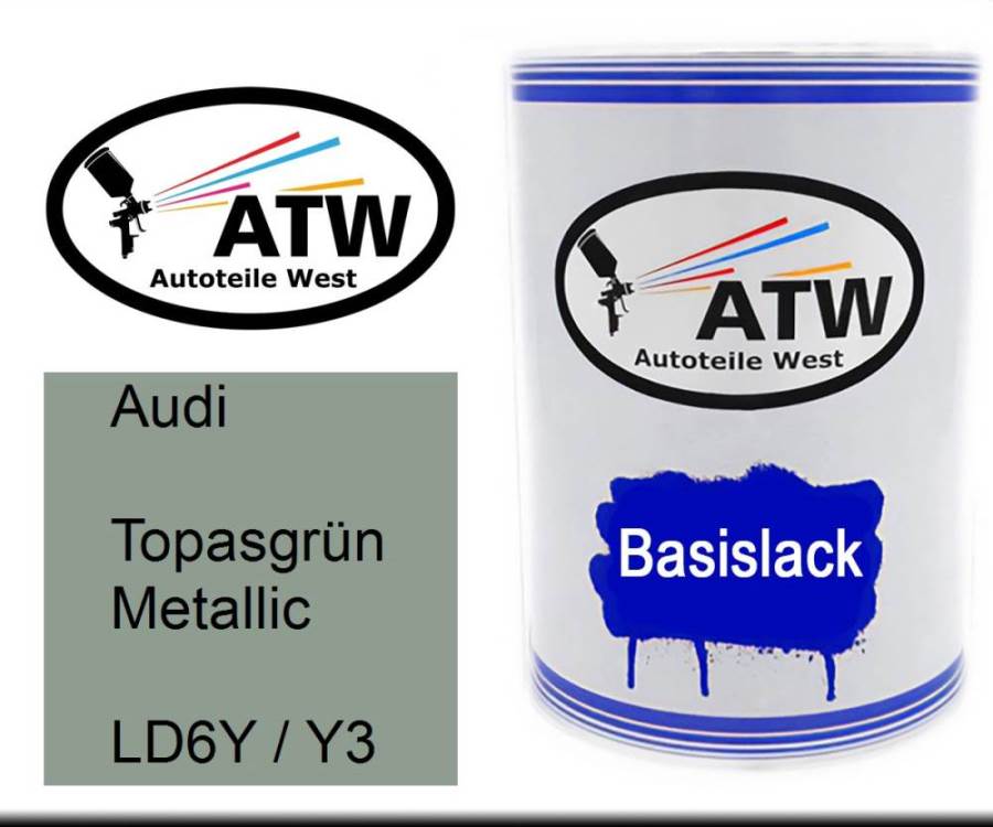 Audi, Topasgrün Metallic, LD6Y / Y3: 500ml Lackdose, von ATW Autoteile West.